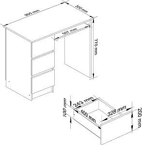 Masa pentru calculator Akord A-6 Left Stejar Artisanal (Bej)