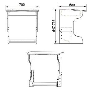 Masă de scris pentru copii KompaniT Malys-3 Nimfea Alba