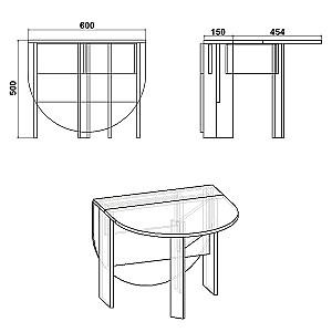 Masuta de cafea, reviste KompaniT Carte-5 mini Stejar sonoma