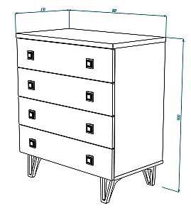 Comoda ML Mobila Mira Nr.9 800 Alb