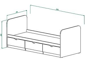 Pat ML Mobila Junior 2 80x200 Stejar Auriu/Alb