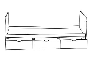 Pat ML Mobila Junior 2 80x200 Stejar Auriu/Alb