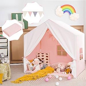 Cort pentru copii Costway TP10135PI Pink/White