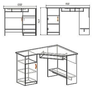 Masa de birou KompaniT CY-14 Atelie deschis (Gri)