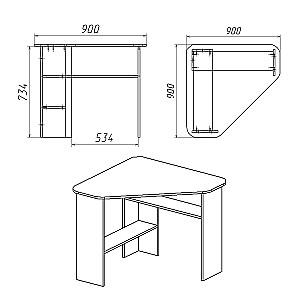 Masa de birou KompaniT Ucenic-2 Atelie deschis (Gri)