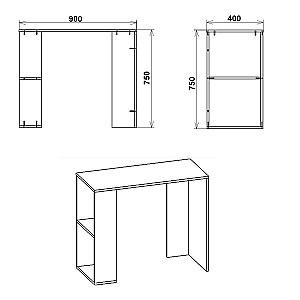Masa de birou KompaniT Junior-2 Atelie deschis (Gri)