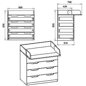 Masa de infasat KompaniT C-P Stejar sonoma