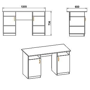 Masa de birou KompaniT Profesor Nimfea Alba