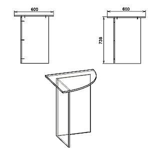 Masa de birou KompaniT MO-2 Stejar sonoma