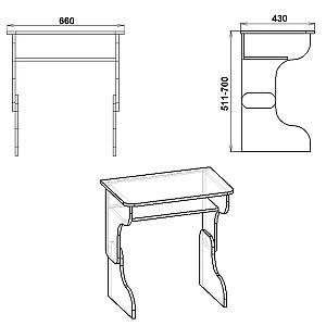 Masă de scris pentru copii KompaniT Malys Stejar sonoma