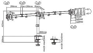 Suport pentru monitor Gembird MA-D3-01