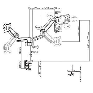Suport pentru monitor Gembird MA-DA2P-01