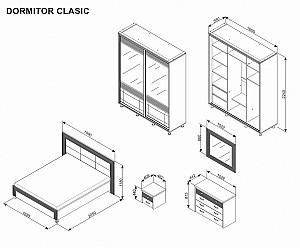 Set dormitor Ambianta Clasic Sonoma Închis