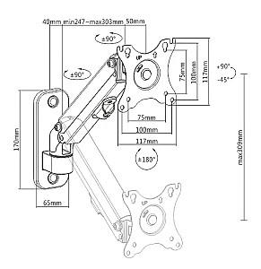 Suport pentru monitor Gembird MA-WA1-01
