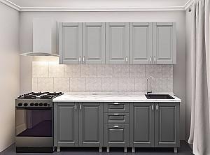 Set mobila bucatarie PS Lena 2 m (vopsita, frez. Clasic) Gri Deschis/Gri