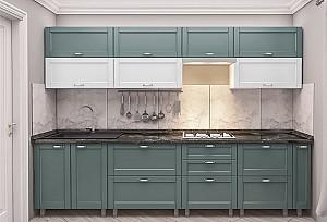 Set mobila bucatarie PS Kvadro 3 m (vopsita, frez. Modern) Verde/Alb