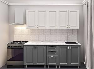 Set mobila bucatarie PS Lena 2 m (vopsita, frez. Clasic) Alb/Gri