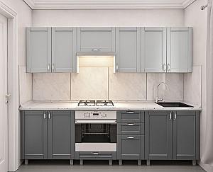 Set mobila bucatarie PS Iulia 2.6 m (vopsita, frez. Modern) Gri Deschis/Gri