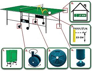 Masa de tenis GSI Sport Athletic Strong Gp-3 Indoor Green