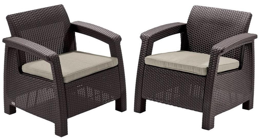 Set mobila de gradina Keter Corfu II Duo Set Brown(Maro)/Oat(Bej)