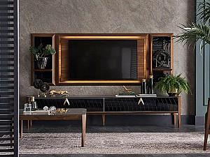 Raft de perete Dogtas LOGAN 404mm Negru/Nuc (Maro)