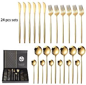 Set de tacimuri Product Polished Cutlery Gold 24pcs