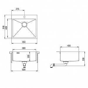 Chiuveta de bucatarie Aquasanita Air100N-C