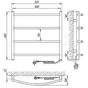 Uscător de prosoape Laris Classic 500x500 R