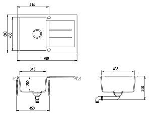Chiuveta de bucatarie Aquasanita Set SQT101AW 601+5523 601