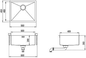 Chiuveta de bucatarie Aquasanita DER100L Graphite