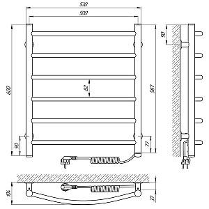 Uscător de prosoape Laris Classic 500x600 R
