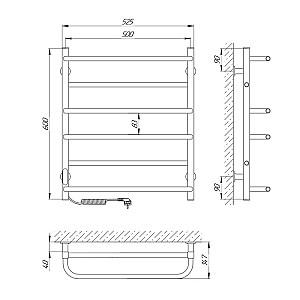 Uscător de prosoape Laris Comfort 500x600 L