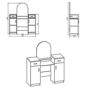 Masa de machiaj KompaniT Tr-2 Stejar sonoma (Bej)
