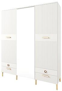 Set dormitor ML Mobila Velvet Nr.1 Alb/Auriu, Modern