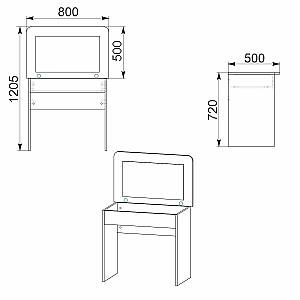 Masa de machiaj KompaniT Tr-7 (Complect) Wenge(Maro)