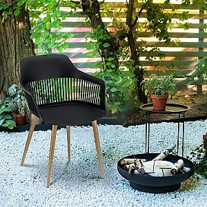 Scaun terasa Jumi Cornido (SD-271067) Negru/Lemn