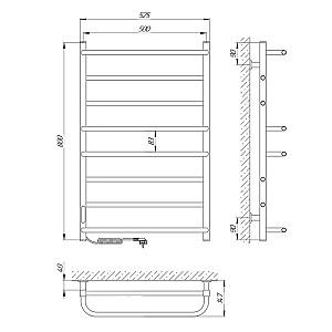 Uscător de prosoape Laris Comfort 500x800 L