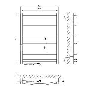 Uscător de prosoape Laris Grand 500x700 L