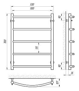 Uscător de prosoape Laris Flesh P5 500x700