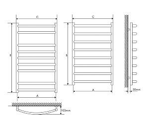Uscător de prosoape Vivars COMFORT P7 500x800