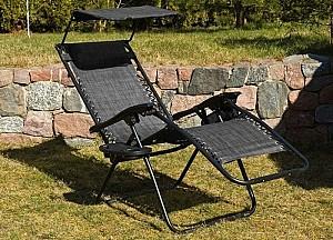 Sezlong Saska Garden 1020204 Negru/Gri