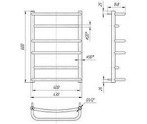 Uscător de prosoape Mario Lux 600x430/400