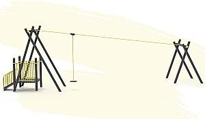 Set pentru joaca PlayPark Set Tiroliana profesionala din otel inoxidabil PROFI