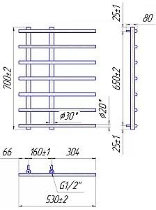 Uscător de prosoape Mario Marsel 700х530/160