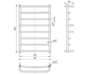 Uscător de prosoape Mario Lux 800x530/500