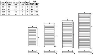 Uscător de prosoape Radex Libra HB-R1101W (500x1200)