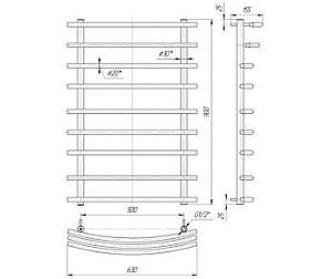 Uscător de prosoape Mario 900x630/500