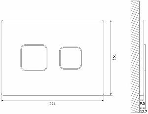 Buton de scurgere Cersanit Accento Square Black