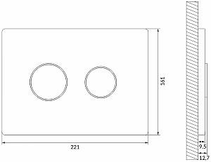 Buton de scurgere Cersanit Accento Circle Black