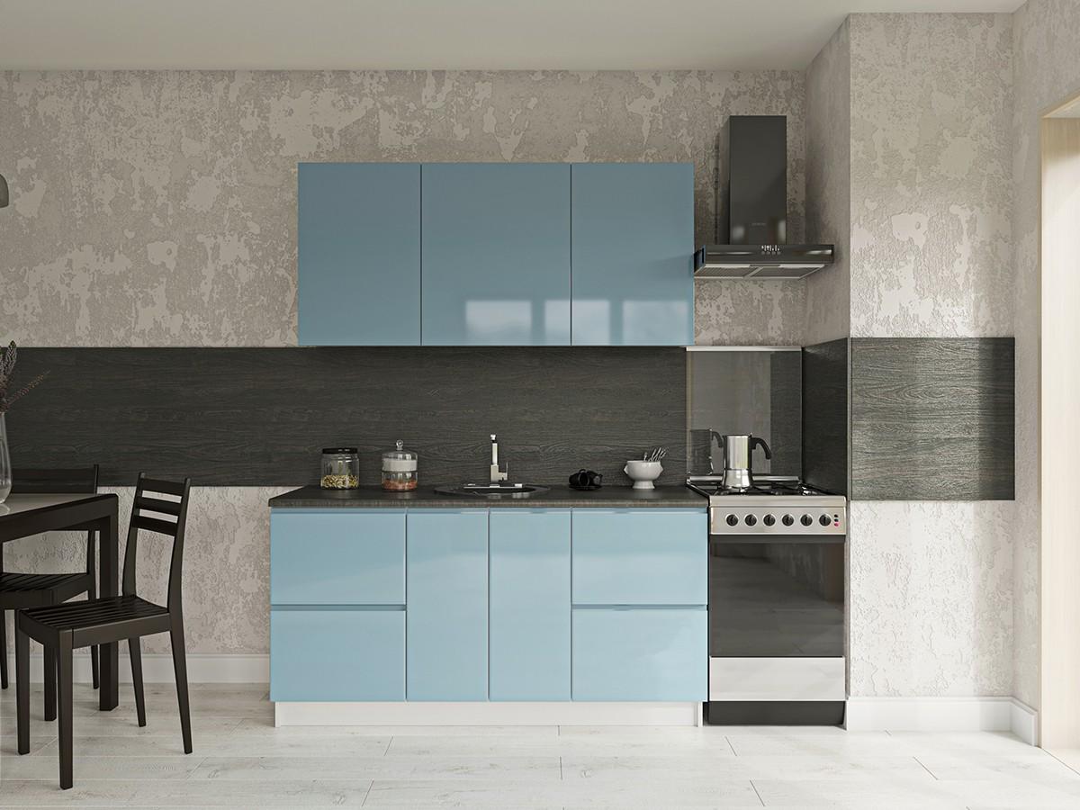 Set mobila bucatarie Confort-NV Royal Gloss 1.6 m Pastel Blue